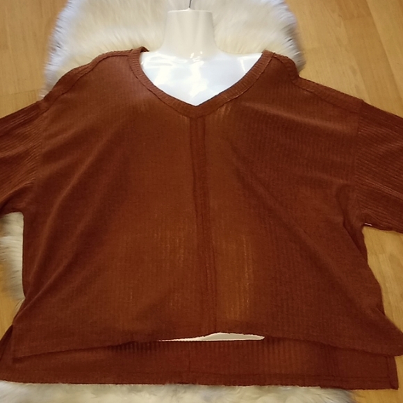 Very J Rust High Low Knit Top - Picture 10 of 12
